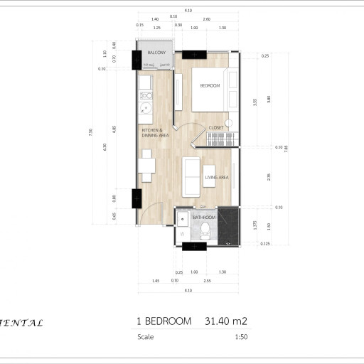 Siam Oriental Dream, 1 bedroom apartments - from 29.45 m²