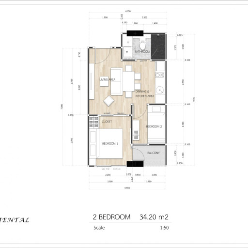 Siam Oriental Dream, 2 bedroom apartments - from 34.2 m²